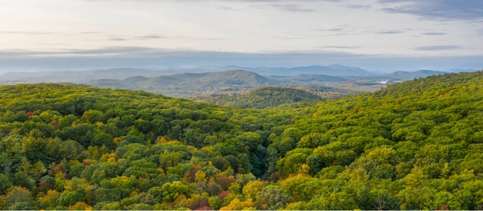 Aerial photograph of Litchfield Hills Memorial Forest